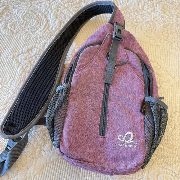 WATERFLY Crossbody Sling Backpack Sling Bag Travel Hiking Chest Bag Daypack - Picture 1 of 6